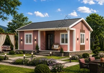 Prefabrik Ev 43 m2 Tek Kat 1+1 Ev Planı