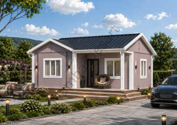 Prefabrik Ev 49 m2 Tek Kat 1+1 Ev Planı