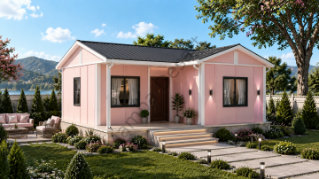 Prefabrik Ev 49 m2 Tek Kat 2+1 Ev Planı