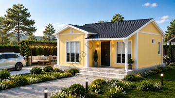 Prefabrik Ev 68 m2 Tek Kat 2+1 Ev Planı