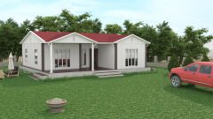 Prefabrik Ev 100 m2 Tek Kat 2+1 Ev Planı