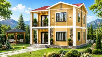 İki Katlı Dubleks Prefabrik Ev 82 m2