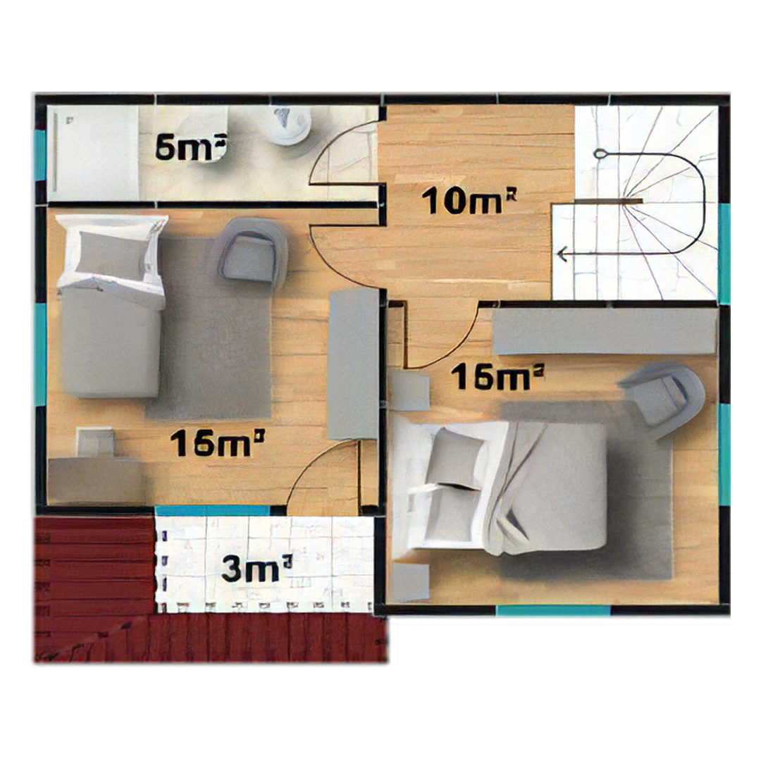 İki Katlı Dubleks Prefabrik Ev 100 m2