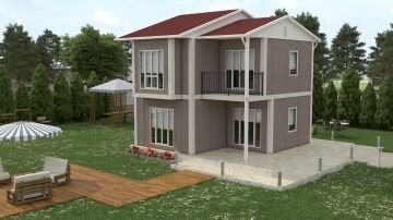 İki Katlı Dubleks Hafif Çelik Konstrüksiyon Ev 90 m2